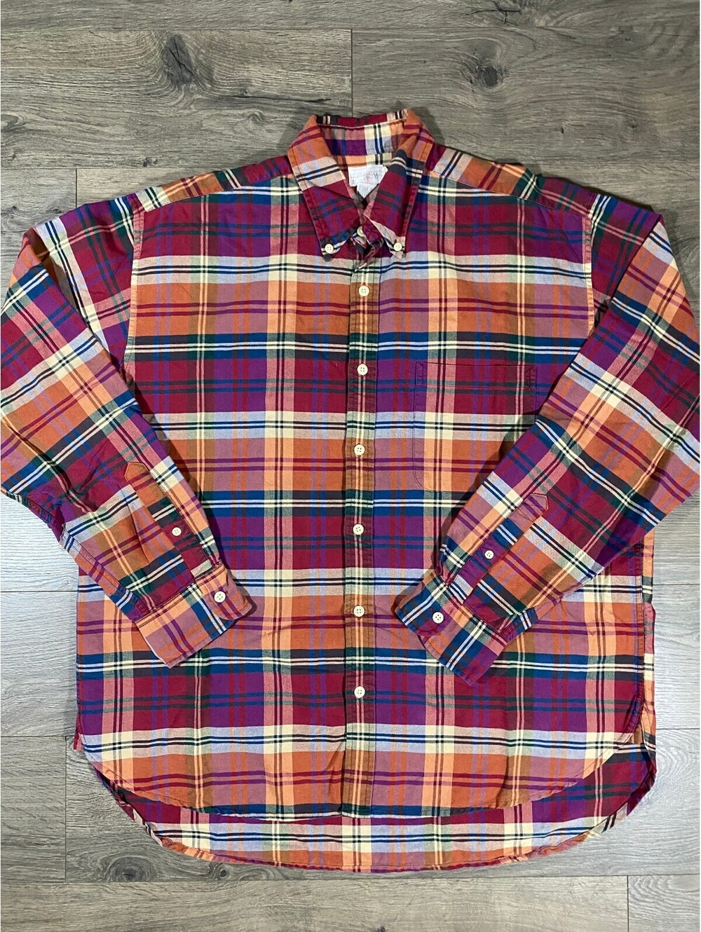 J.Crew Mens M Plaid Button Down Shirt Multicolor 100% Cotton Long Sleeve